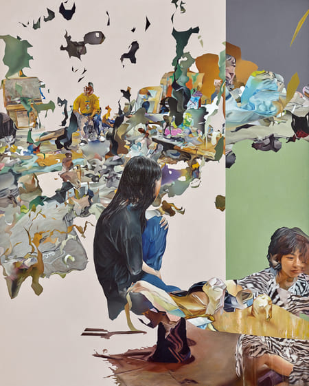 崖上的舟，崖下的帆，油彩畫布、162x130、2024